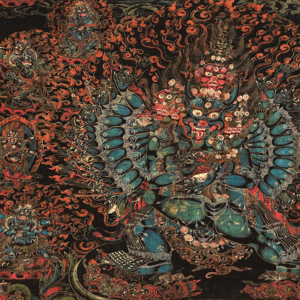 Vajrabhairava, Tibetan Thangka Vajrayana Antique Giclée Fine Art Print