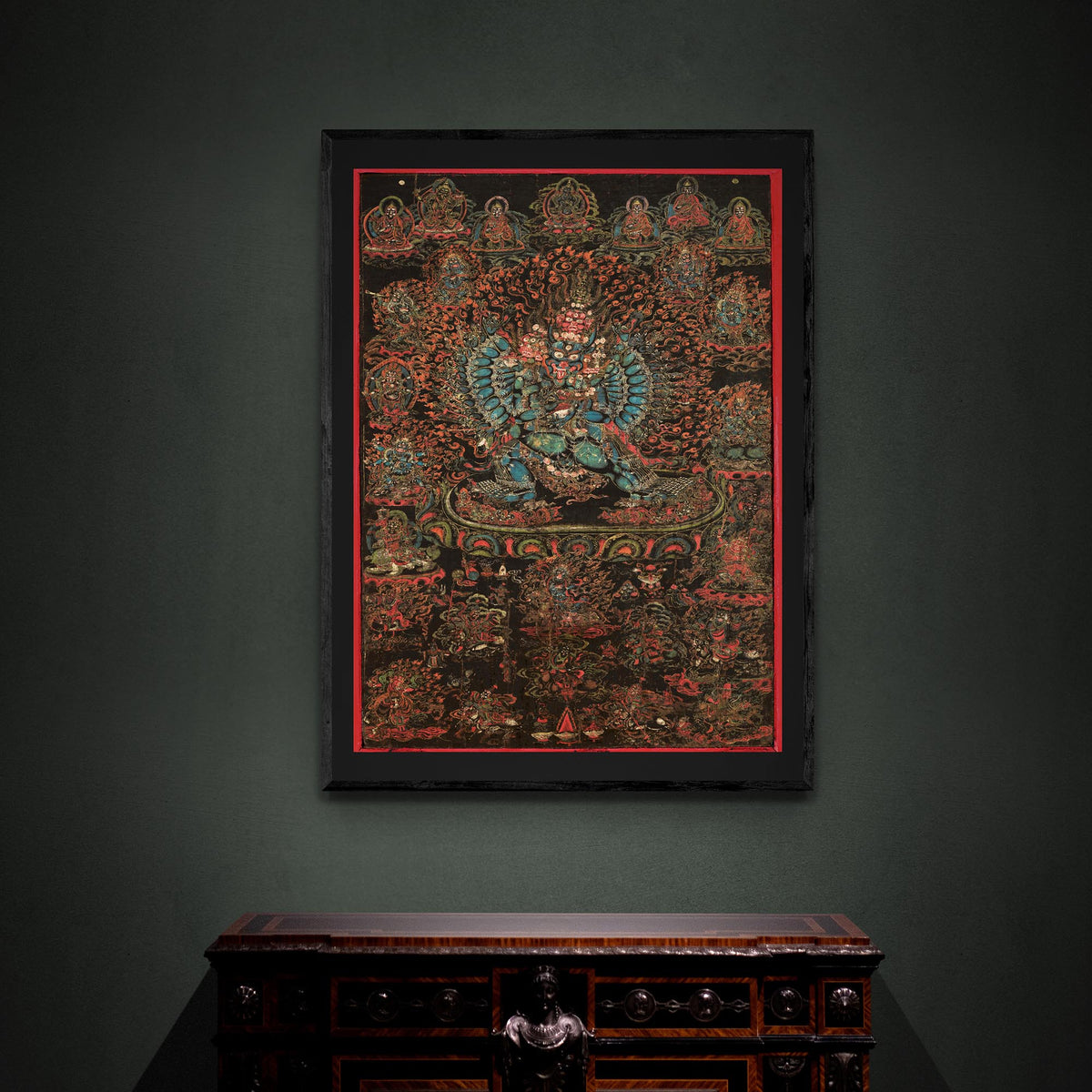 Vajrabhairava, Tibetan Thangka Vajrayana Antique Giclée Fine Art Print