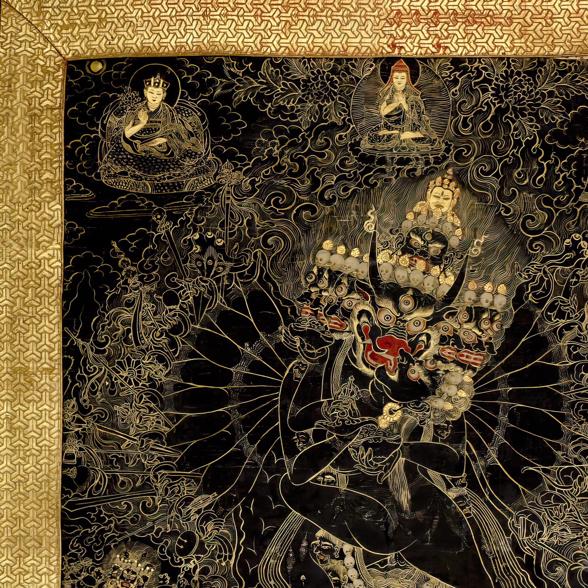 Fine art 4"x6" Vajrabhairava & Vajravetali Erotic Divine Union | Sacred Sexuality, Tantra Spiritual Healing | Soulmate Tibetan Thangka Fine Art Print