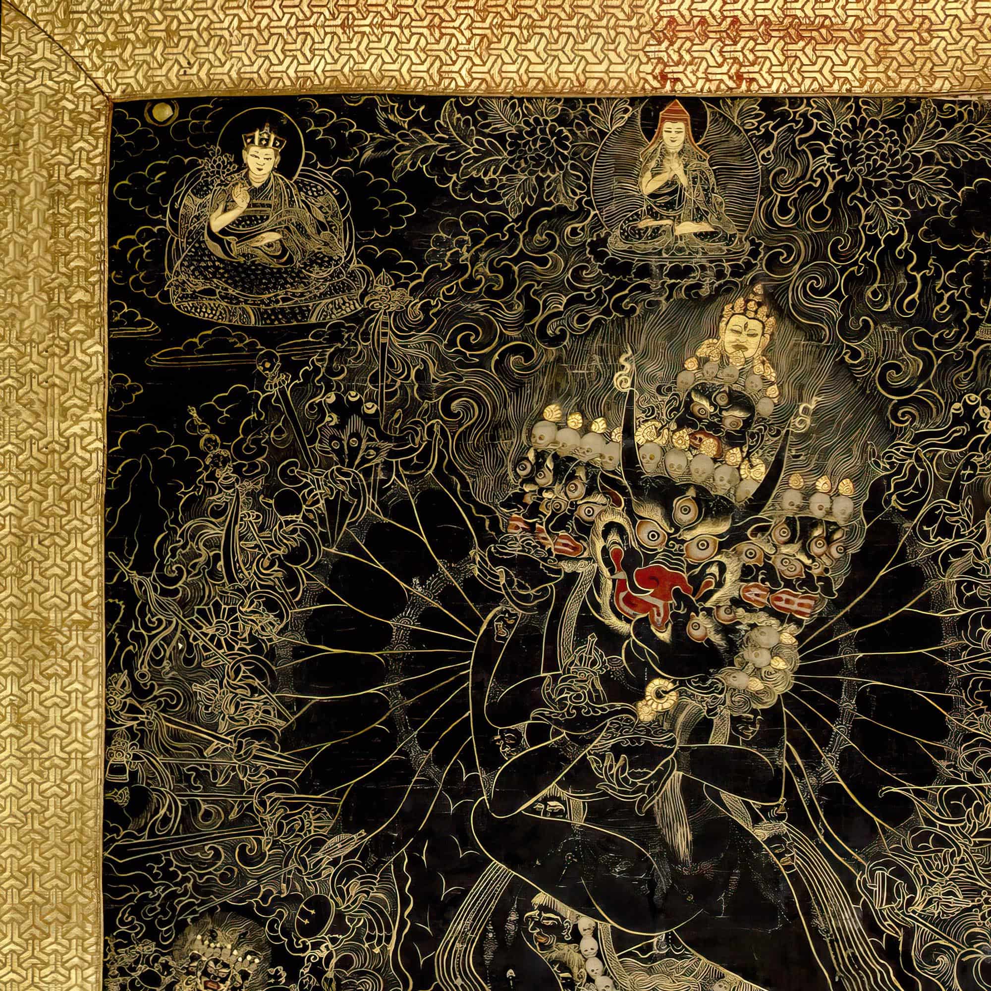 Vajrabhairava & Vajravetali Erotic Divine Union | Sacred Sexuality, Tantra Spiritual Healing | Soulmate Tibetan Thangka Fine Art Print
