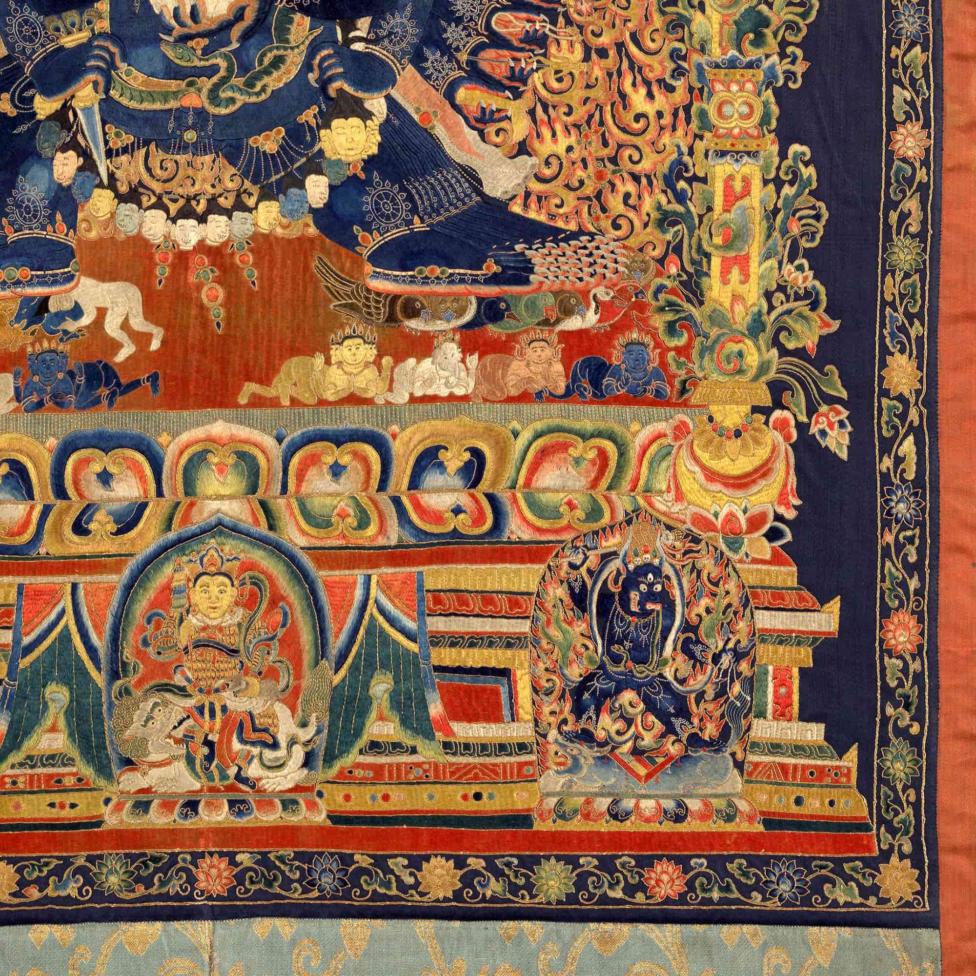 Vajrabhairava Wrathful Deity | Tibetan Buddhist Protection, Chöd Practice | Manjushri Emanation Fine Art Print with Thangka Hanger