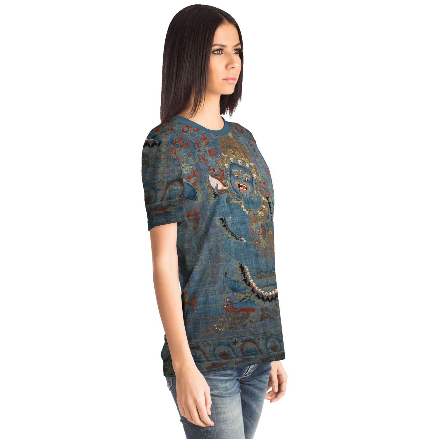 Vajrapani and Consort, Tibet, 15th-16th Century Antique Sacred Thangka Art Graphic Tee T-Shirt