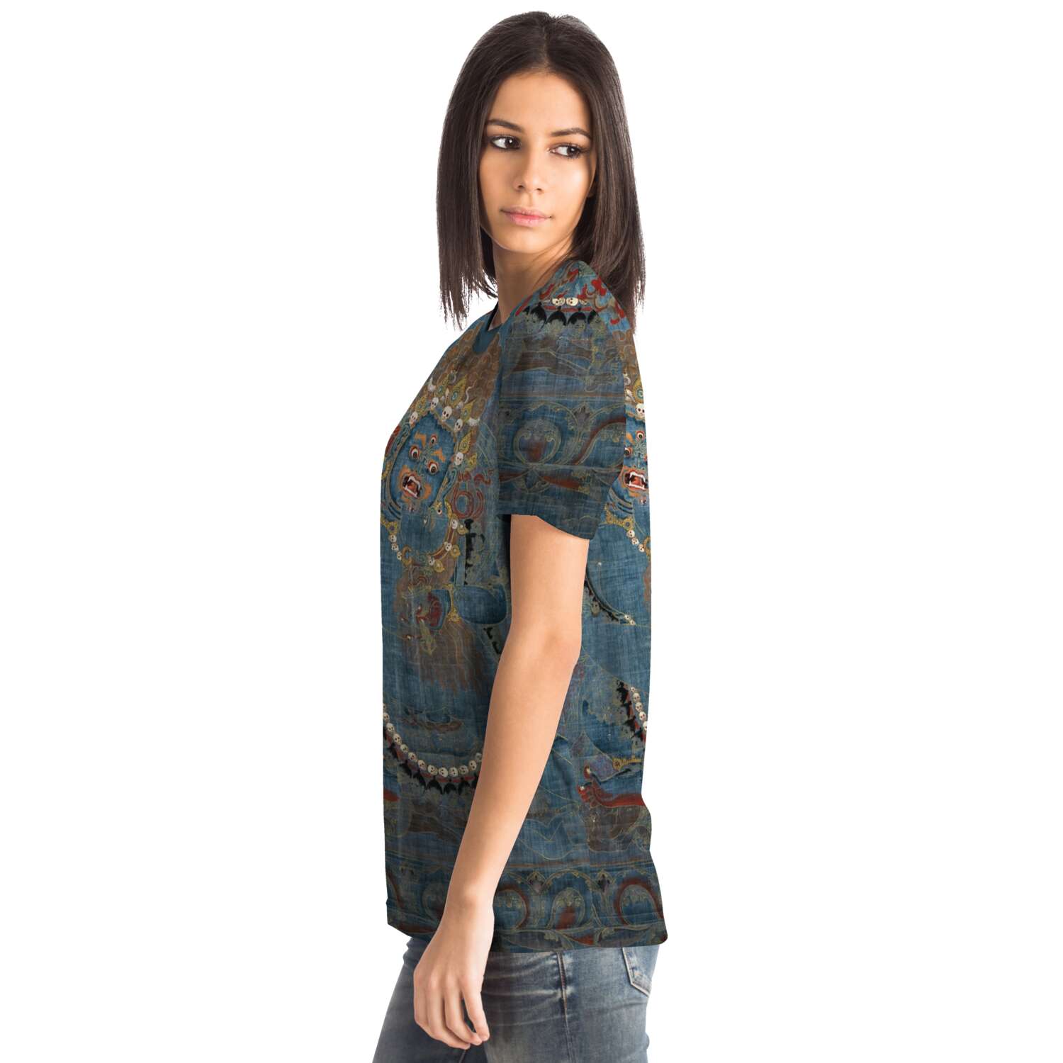 Vajrapani and Consort, Tibet, 15th-16th Century Antique Sacred Thangka Art Graphic Tee T-Shirt