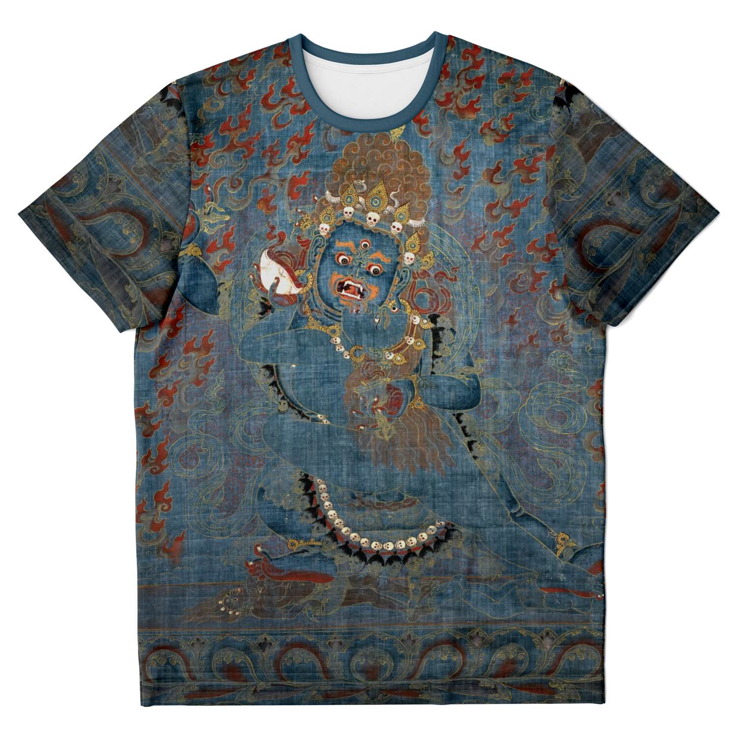 Vajrapani and Consort, Tibet, 15th-16th Century Antique Sacred Thangka Art Graphic Tee T-Shirt