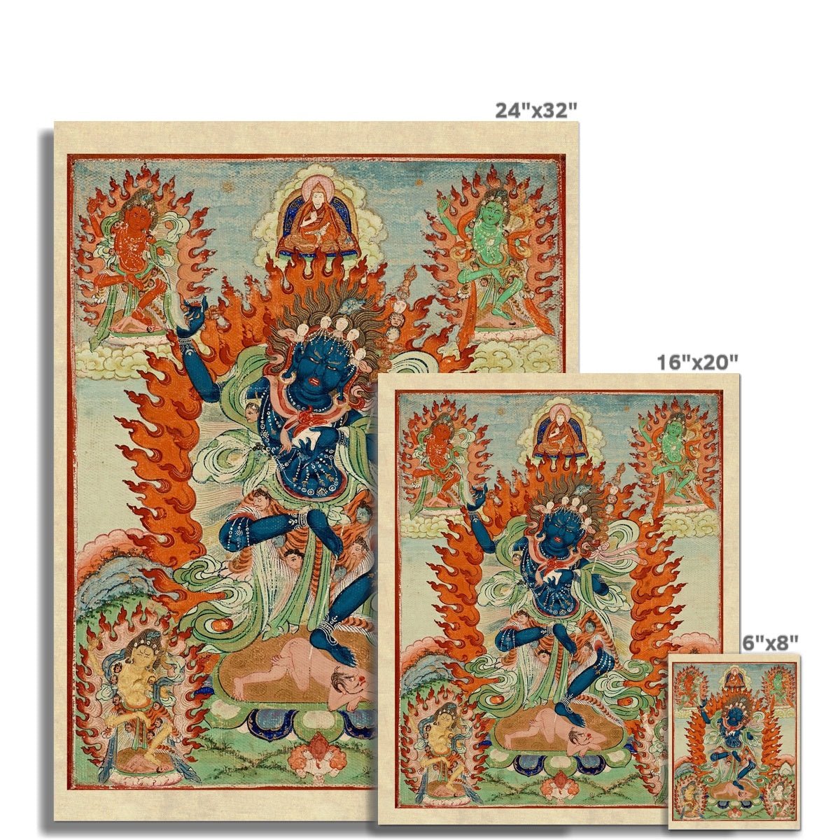 Vajravarahi (Krodha Kali) Tibetan Chinese Vajrayana Antique Thangka Fine Art Tantra Hindu Nepal Buddhist Dharma Fine-Art Print