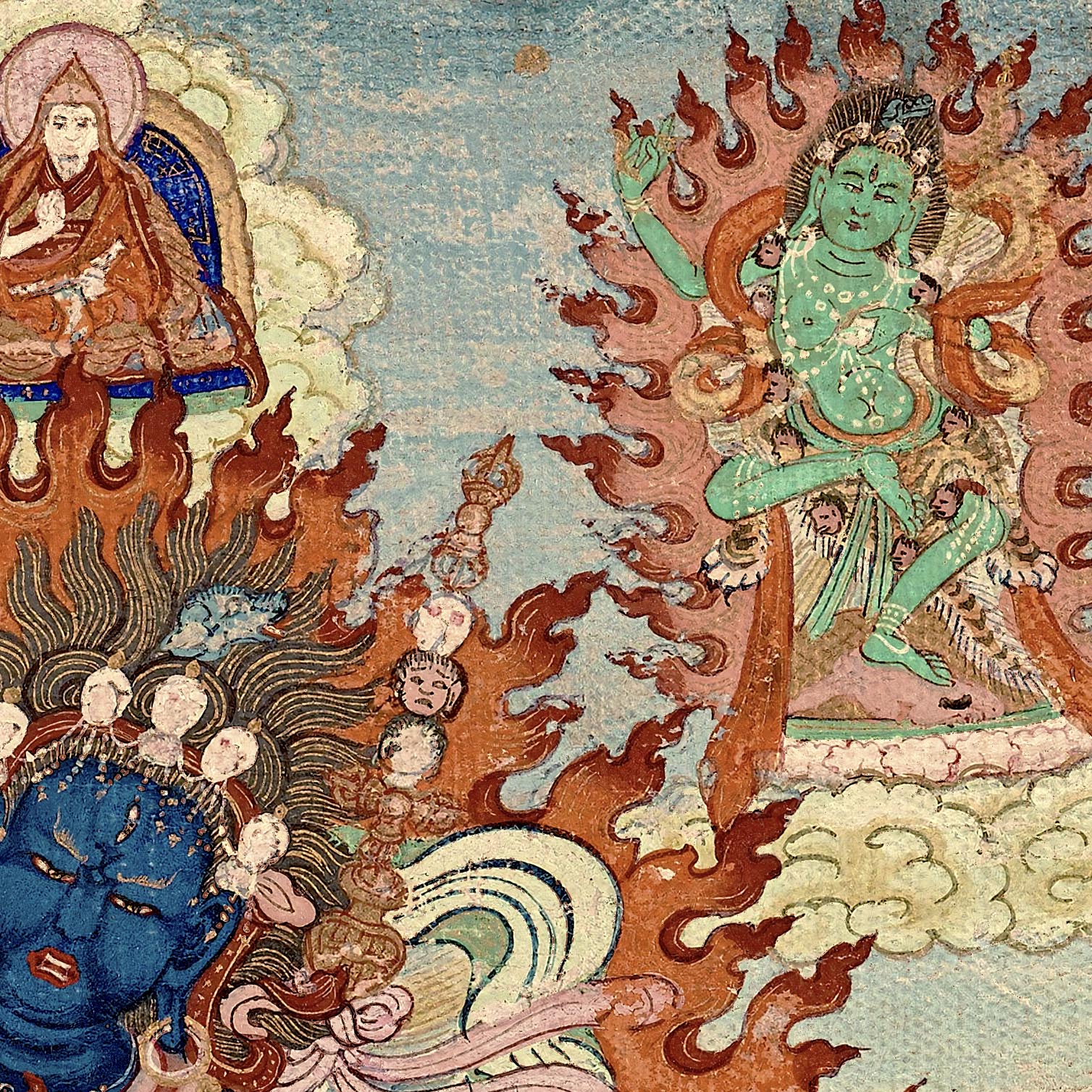 Fine art Vajravarahi (Krodha Kali) Tibetan Chinese Vajrayana Antique Thangka Fine Art Tantra Hindu Nepal Buddhist Dharma Fine-Art Print