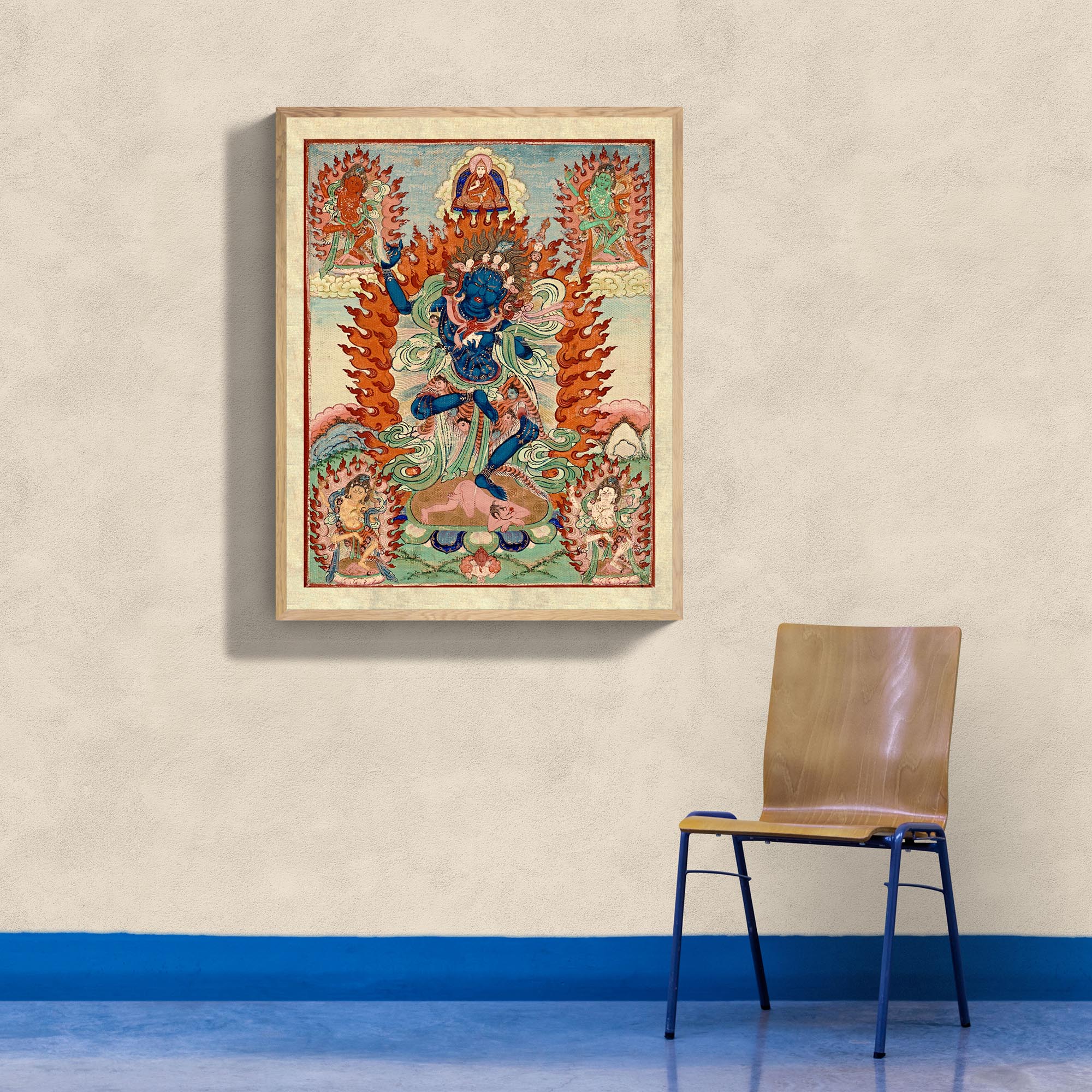 Fine art Vajravarahi (Krodha Kali) Tibetan Chinese Vajrayana Antique Thangka Fine Art Tantra Hindu Nepal Buddhist Dharma Fine-Art Print