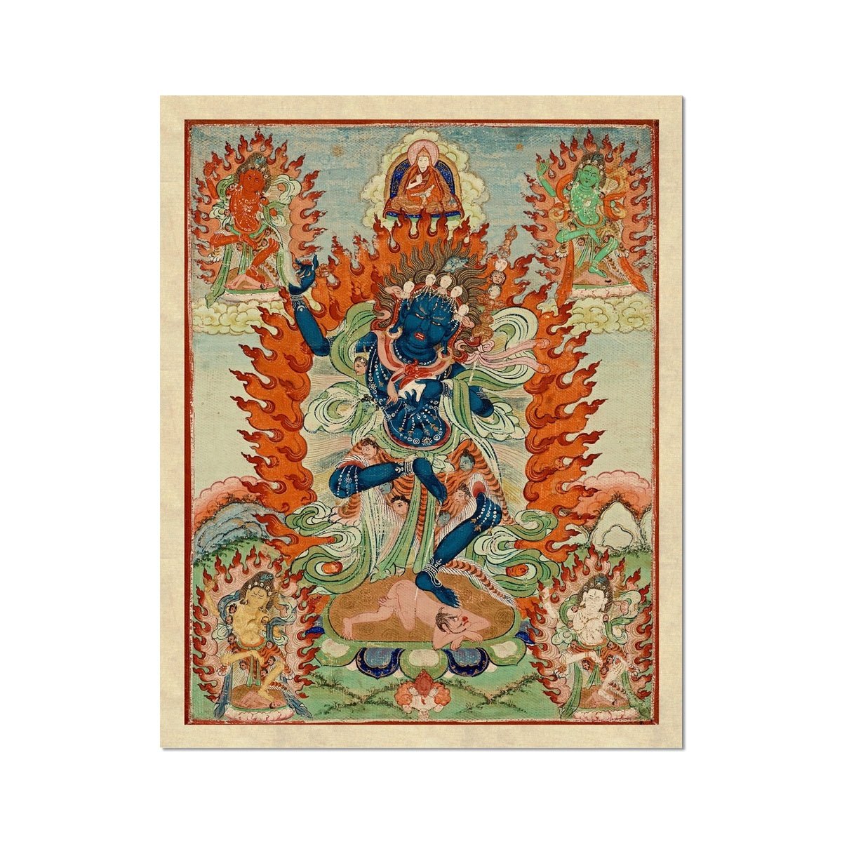 Fine art Vajravarahi (Krodha Kali) Tibetan Chinese Vajrayana Antique Thangka Fine Art Tantra Hindu Nepal Buddhist Dharma Fine-Art Print