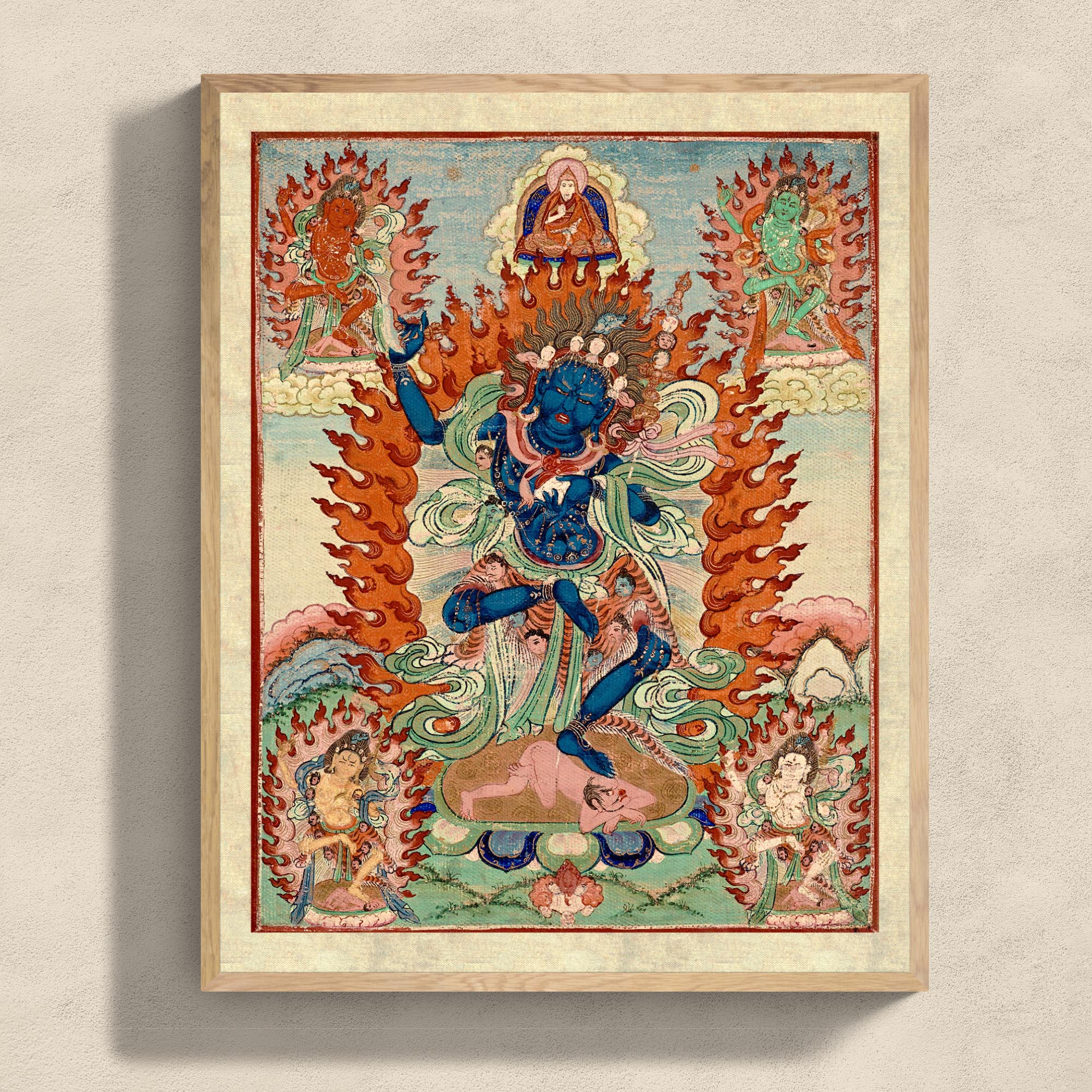 Fine art 6"x8" Vajravarahi (Krodha Kali) Tibetan Chinese Vajrayana Antique Thangka Fine Art Tantra Hindu Nepal Buddhist Dharma Fine-Art Print
