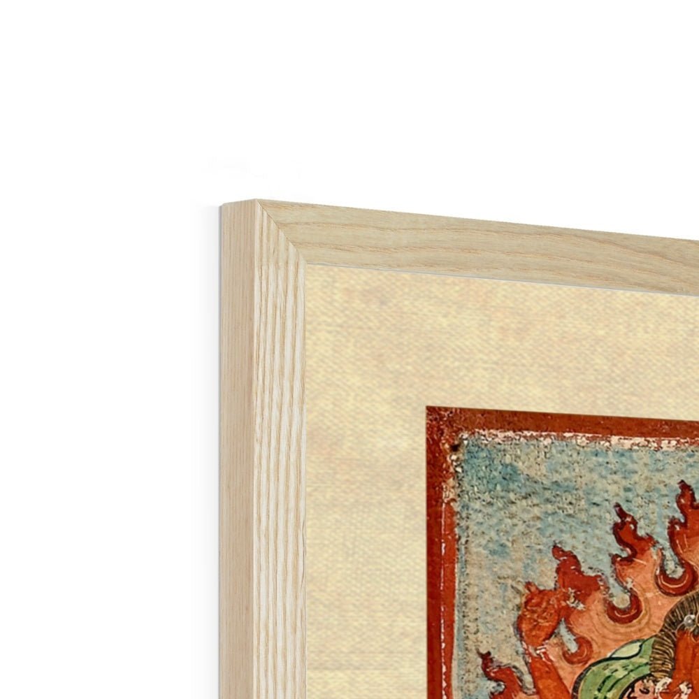 Vajravarahi (Krodha Kali) Tibetan-Chinese Vajrayana Antique Thangka Vintage Hindu Shiva Indian Deity Framed Art Print