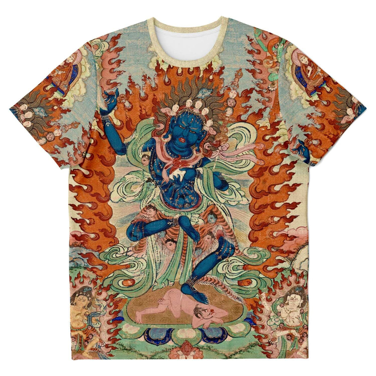 T-shirt Vajravarahi (Krodha Kali) Tibetan-Chinese Vajrayana Buddhist Tantric Goddess Thangka Antique Vintage Folk Mythology Mahayana Art Tee T-Shirt