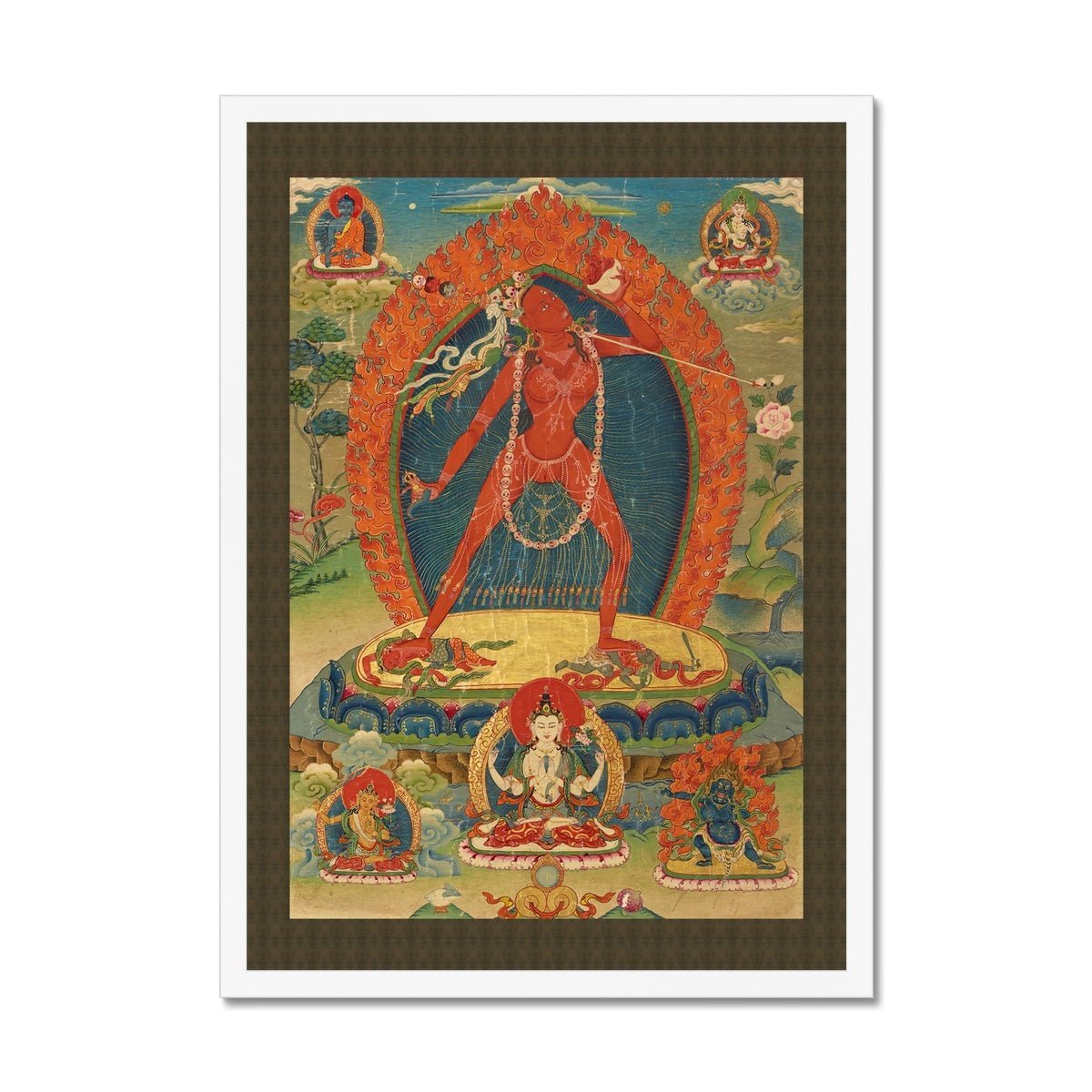 Fine art 6"x8" / White Frame Vajrayogini Tibetan Buddhist Vajrayana | Female Meditation Deity, Tantric  Dakini Framed Art Print