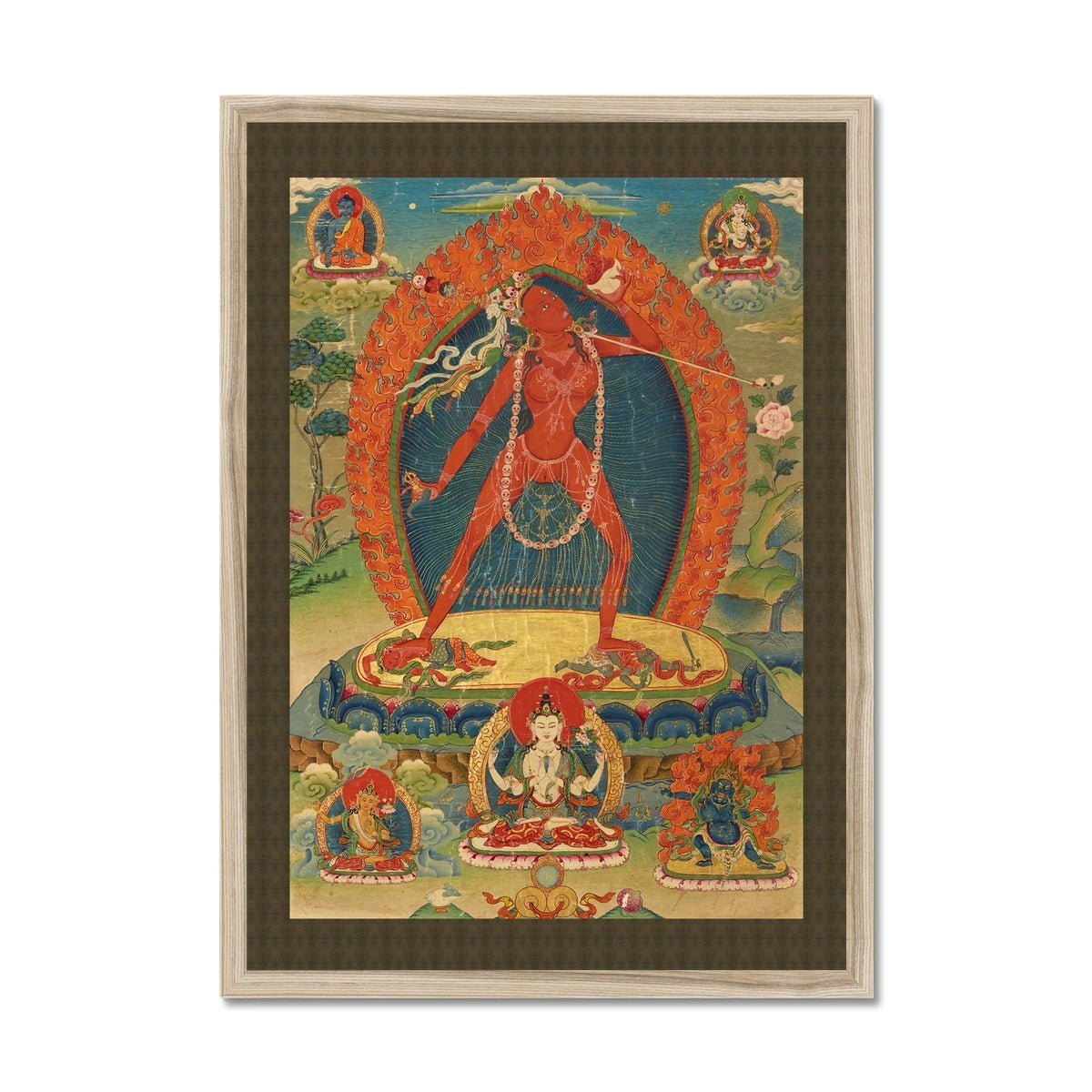 Fine art 6"x8" / Natural Frame Vajrayogini Tibetan Buddhist Vajrayana | Female Meditation Deity, Tantric  Dakini Framed Art Print