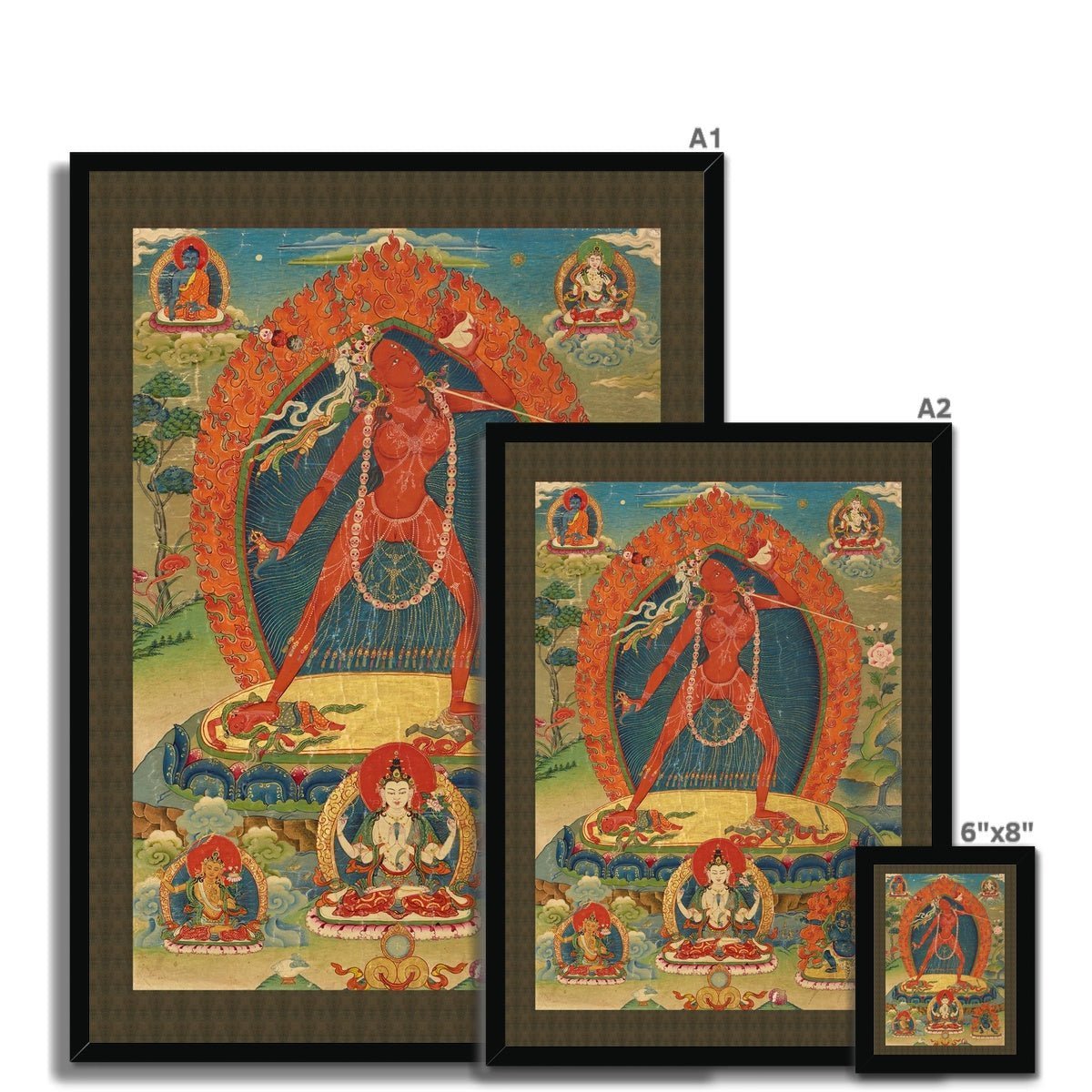 Vajrayogini Tibetan Buddhist Vajrayana | Female Meditation Deity, Tantric Dakini Framed Art Print