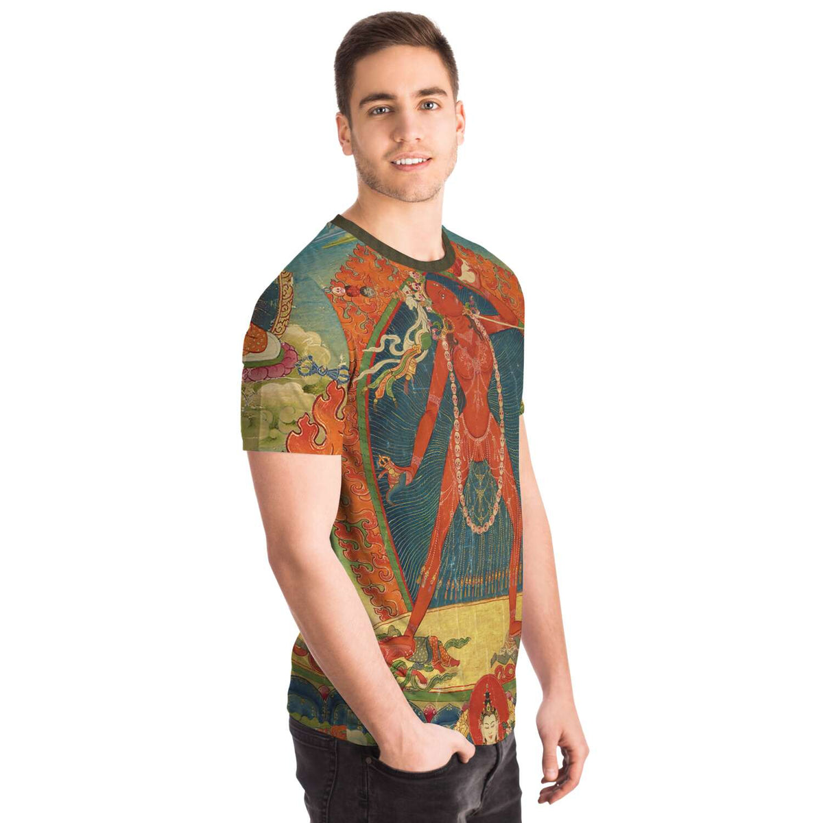 Vajrayogini Tibetan Vajrayana Thangka Erotic Tantric Tantra Deity Goddess Feminist Buddhist Mahayana Vintage Antique Art T-Shirt Tee