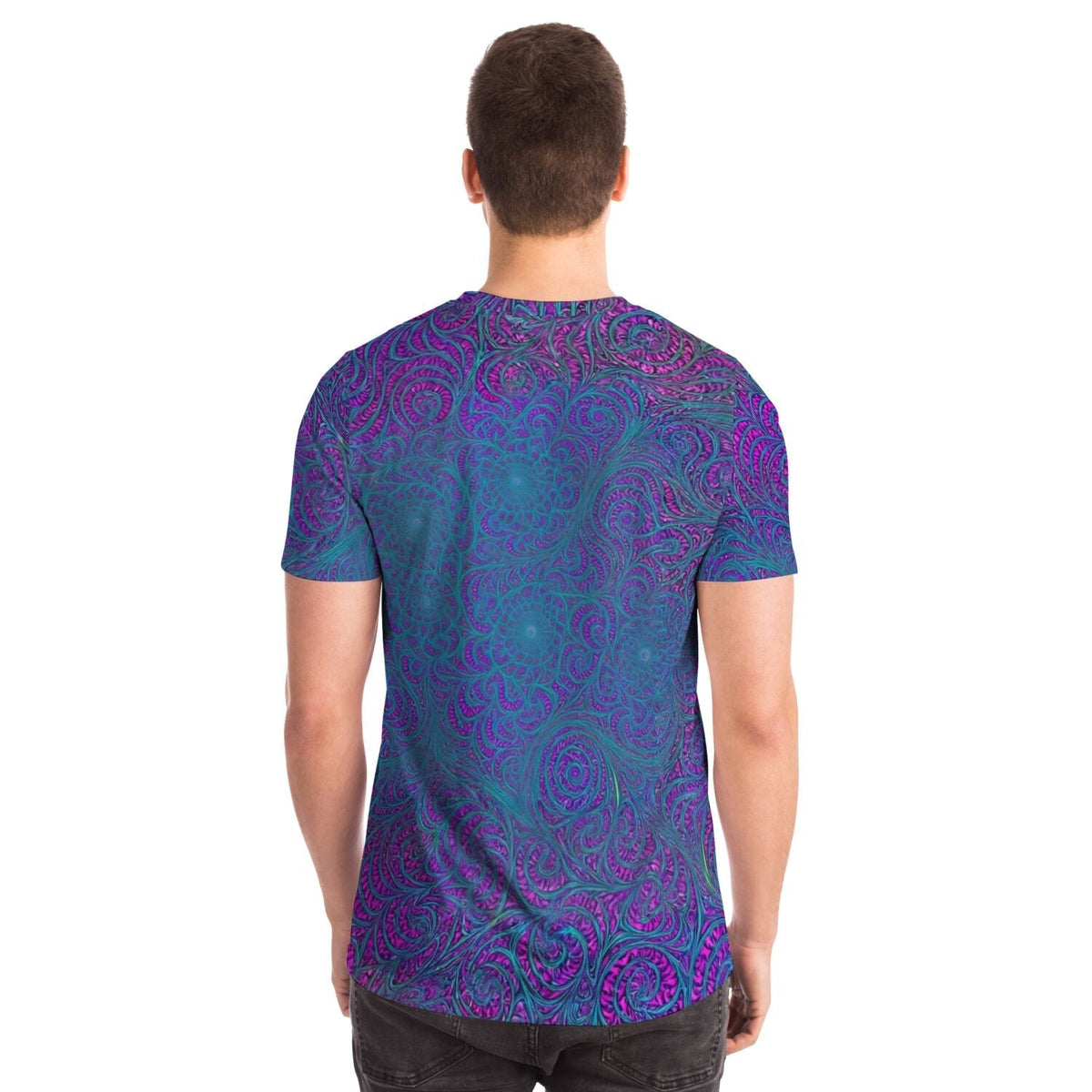 Vibrational Alignment: Sacred Geometry Fractal Trippy Tee | Cosmic Empowerment | Flower of Life Abstract Mandala Graphic Art T-Shirt