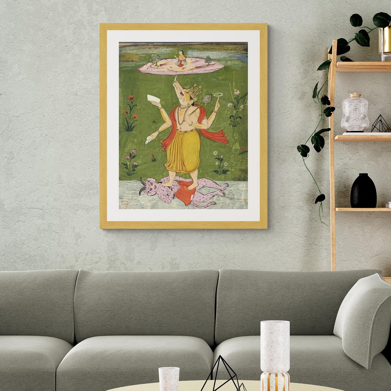 Vishnu As Vaharta: Boar Incarnation of Vishnu | Protector of the Universe | Hindu Indian Deity, Bhakti Devotional Framed Art Print