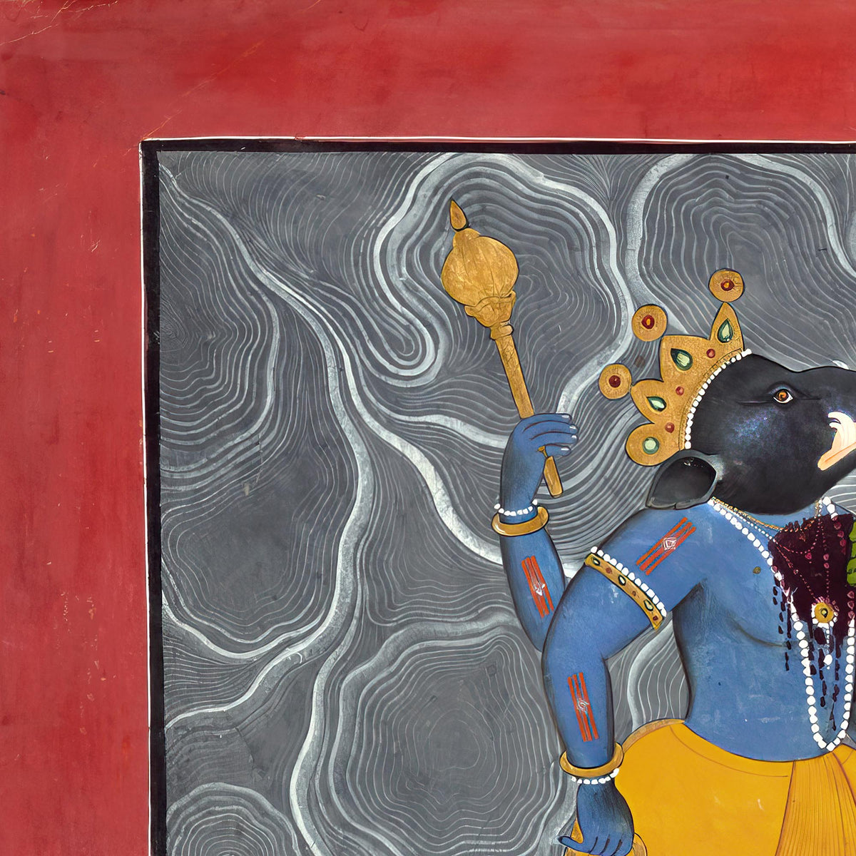 Vishnu as Varaha Fighting Hiranyaksha | Devotional Bhakti Indian Hindu Mythology | 19th Century Asian Folklore Vintage Fine Art Print