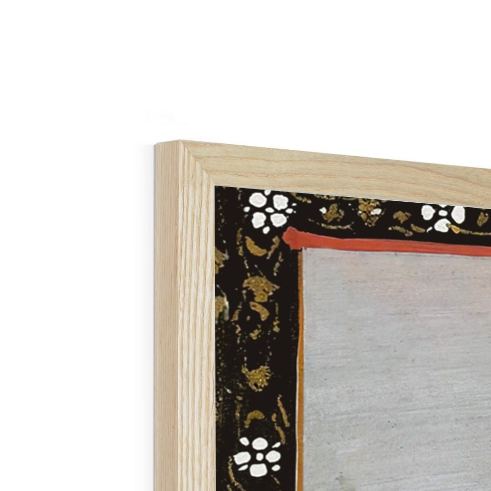 Vishnu with Demons and Naga, Antique Indian Hindu Folk Art, 19th Century Traditional Vedic Framed Art Print