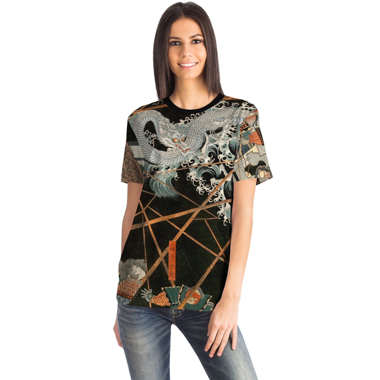 White Dragon Ascends to Heaven from the Koromo River at the Battle of Takadachi Graphic Art T-Shirt