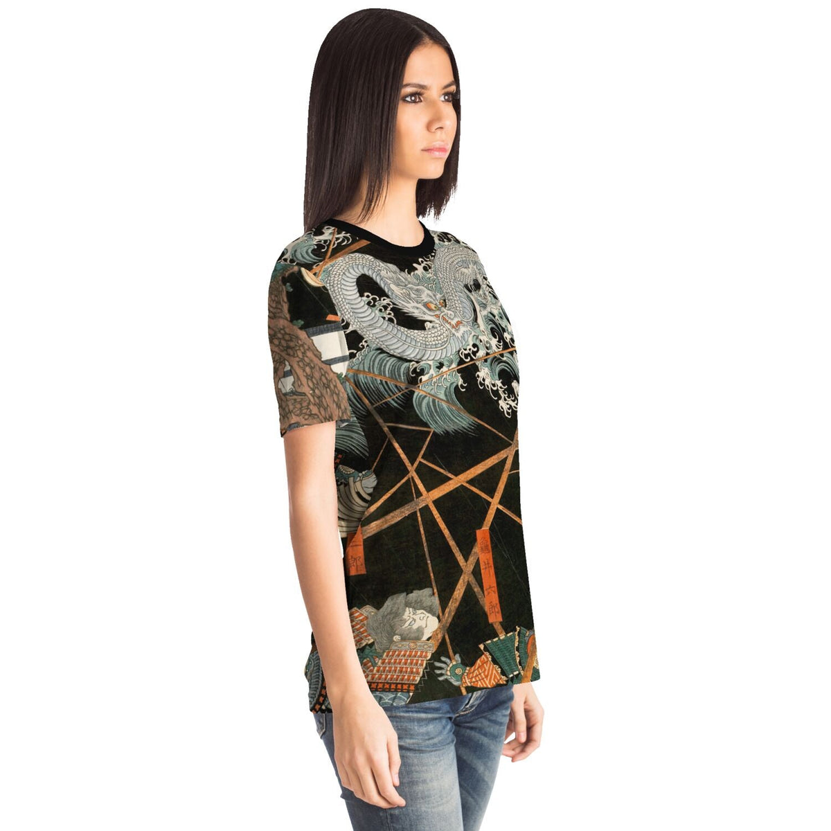 White Dragon Ascends to Heaven from the Koromo River at the Battle of Takadachi Graphic Art T-Shirt