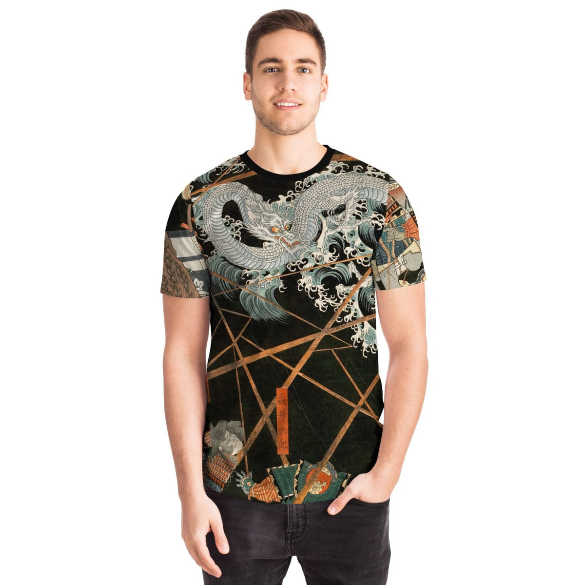 White Dragon Ascends to Heaven from the Koromo River at the Battle of Takadachi Graphic Art T-Shirt