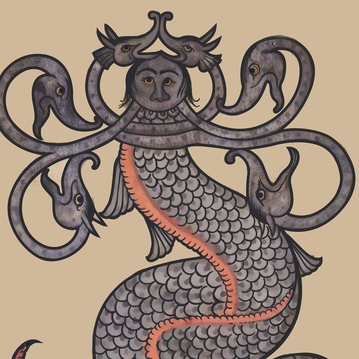 Wonders of Creation and Oddities of Existing Things | Zakariya al-Qazwini, Medieval Persian Illustrated Serpent Snake Manuscript Graphic Art T-Shirt