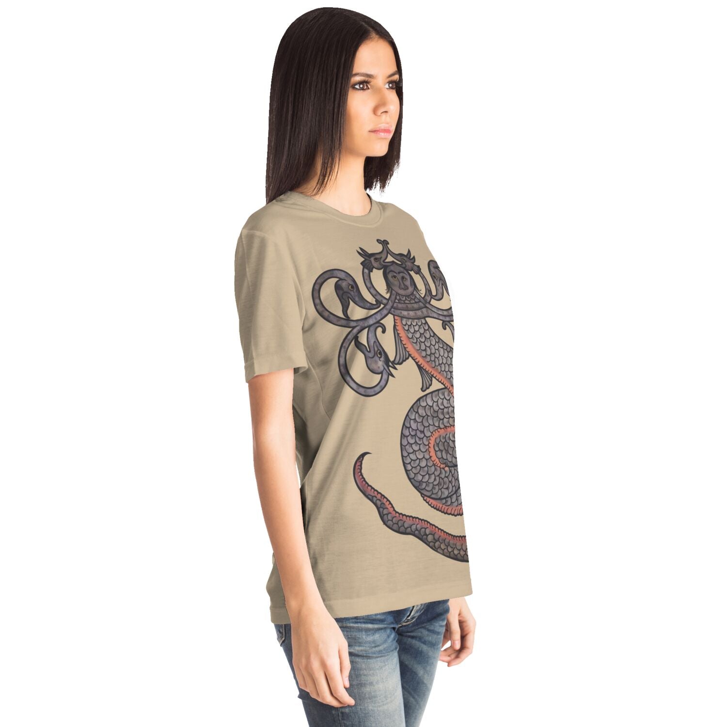 T-shirt Wonders of Creation and Oddities of Existing Things | Zakariya al-Qazwini, Medieval Persian Illustrated Serpent Snake Manuscript Graphic Art T-Shirt