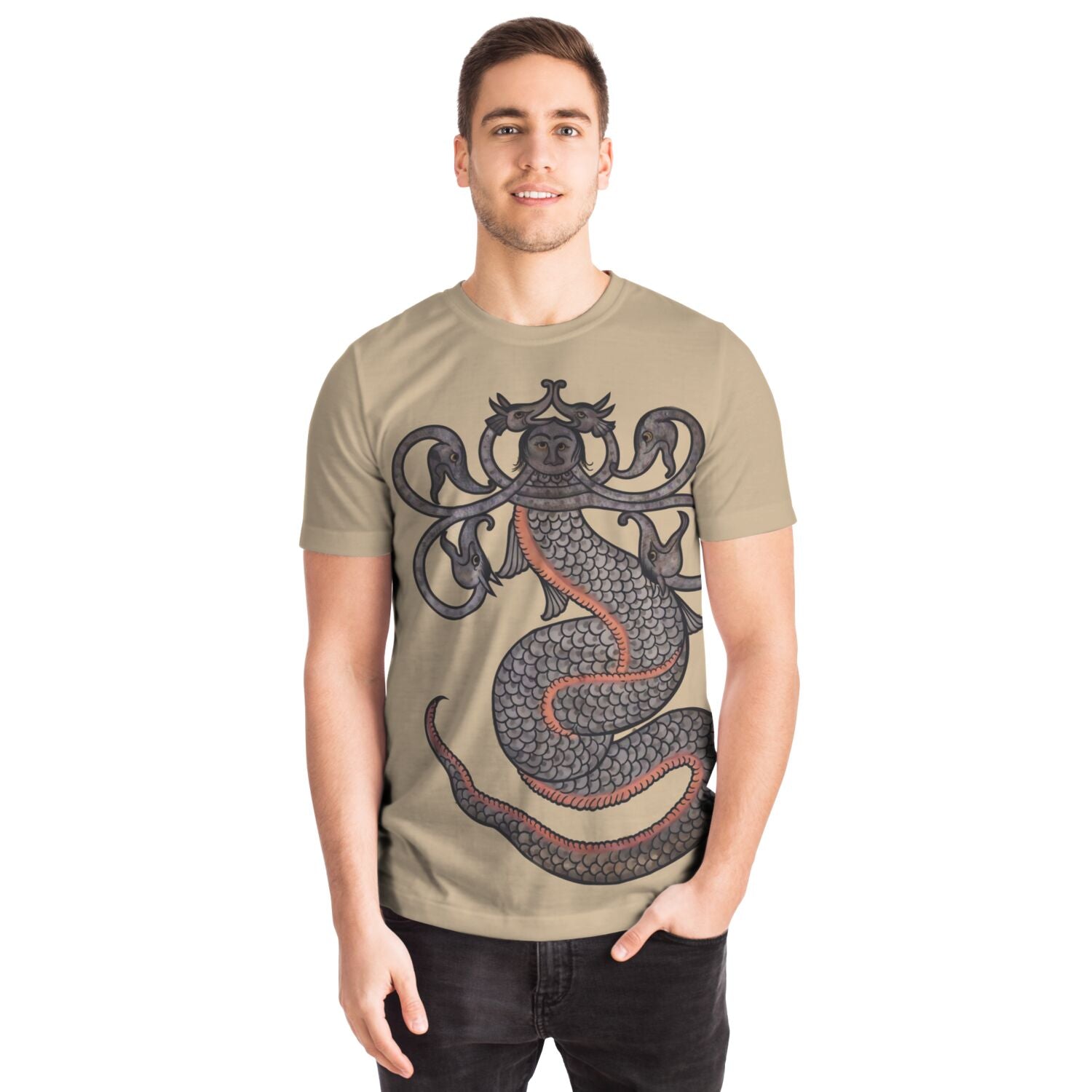 T-shirt Wonders of Creation and Oddities of Existing Things | Zakariya al-Qazwini, Medieval Persian Illustrated Serpent Snake Manuscript Graphic Art T-Shirt