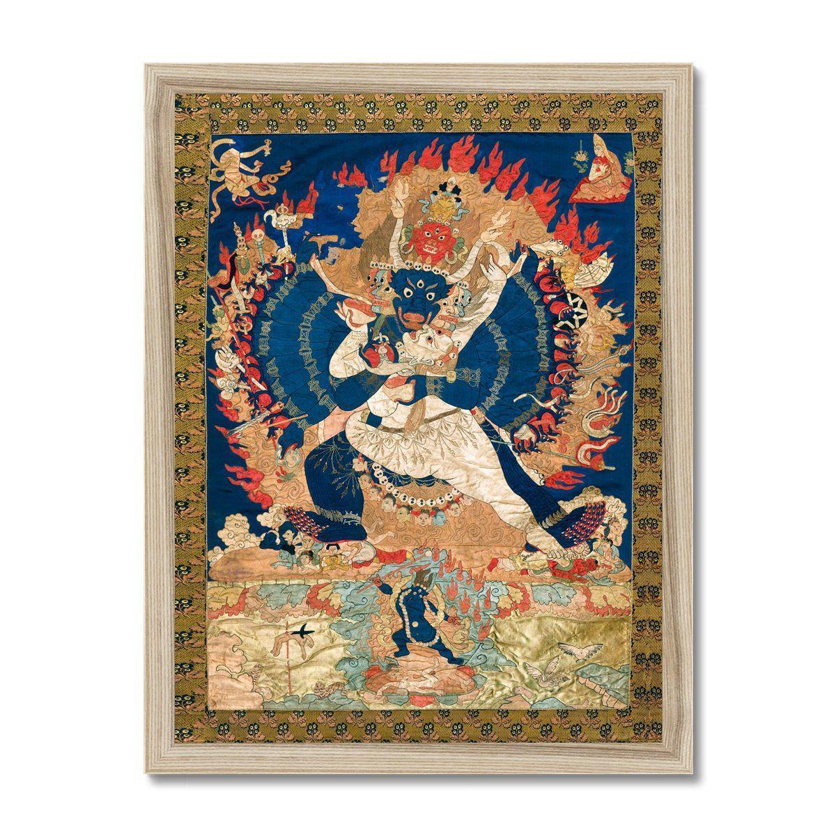 Framed Print 6"x8" / Natural Frame Yama and Consort, Tibet (18th-19th Century) | Framed Print
