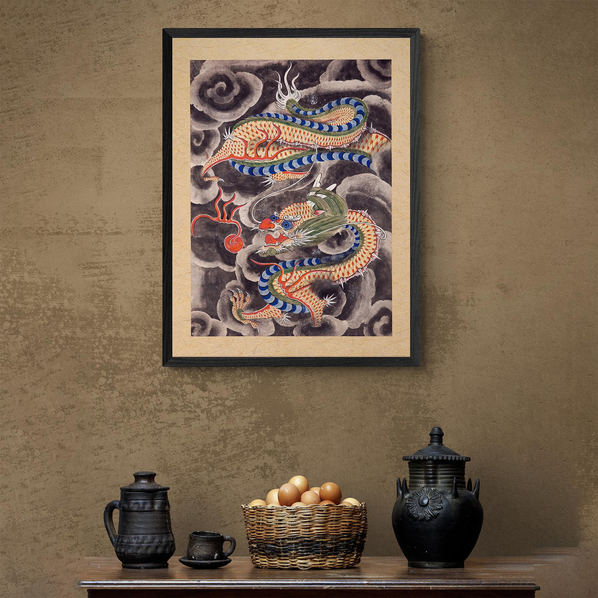 Yongwang, the Dragon King of the East Sea: Ancient Korean Mythology Folklore | Serpent Deity Fine Art Print
