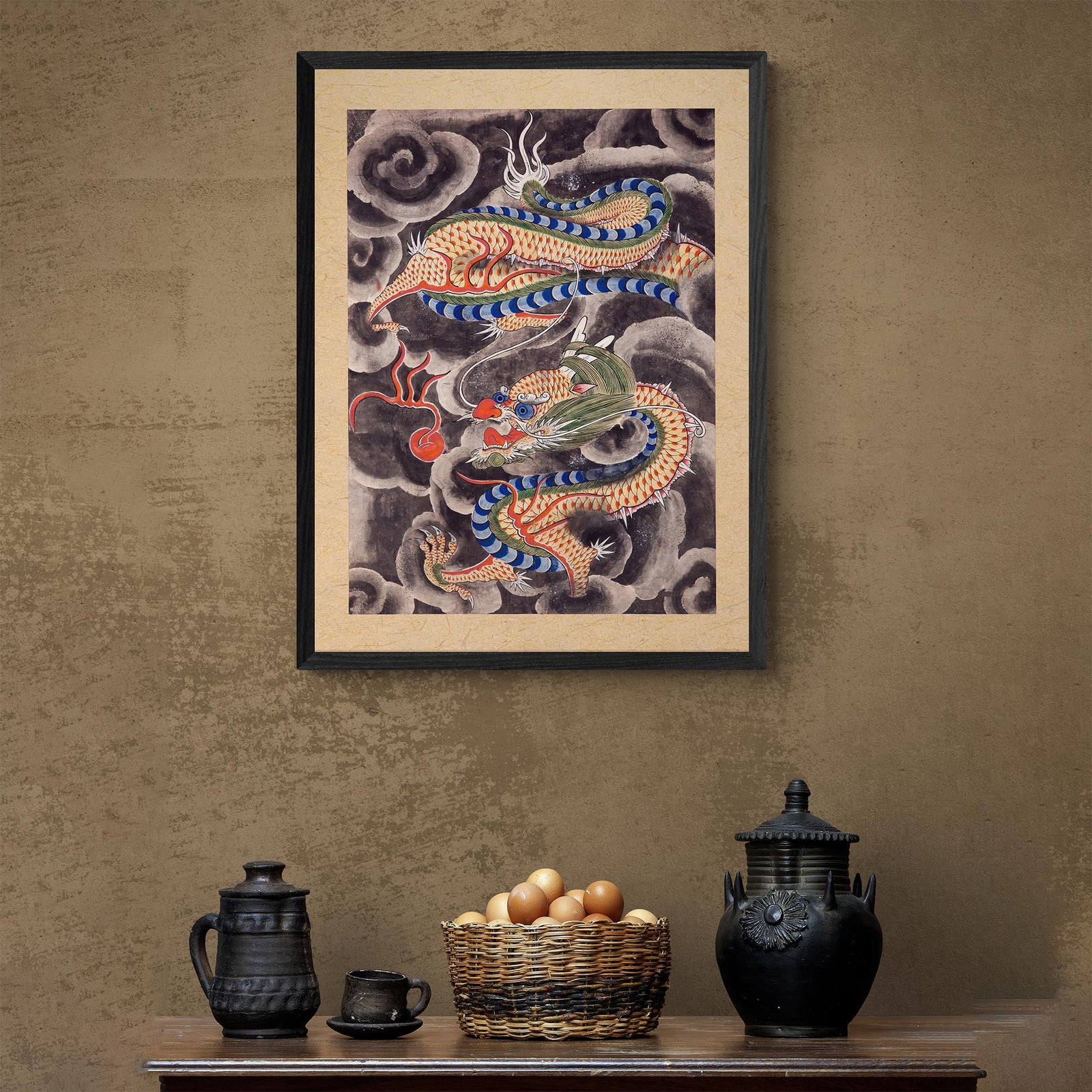 Yongwang, the Dragon King of the East Sea: Ancient Korean Mythology Folklore | Serpent Deity Fine Art Print