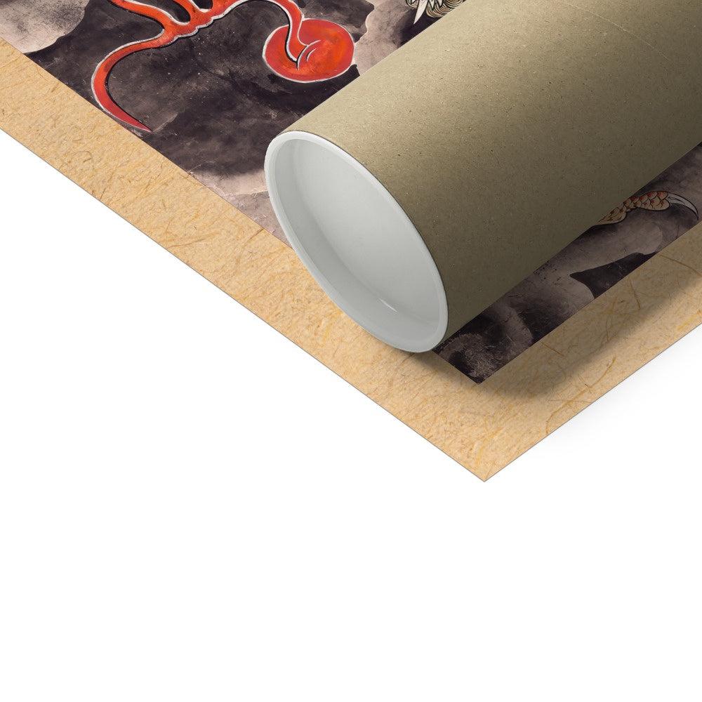 Yongwang, the Dragon King of the East Sea: Ancient Korean Mythology Folklore | Serpent Deity Fine Art Print