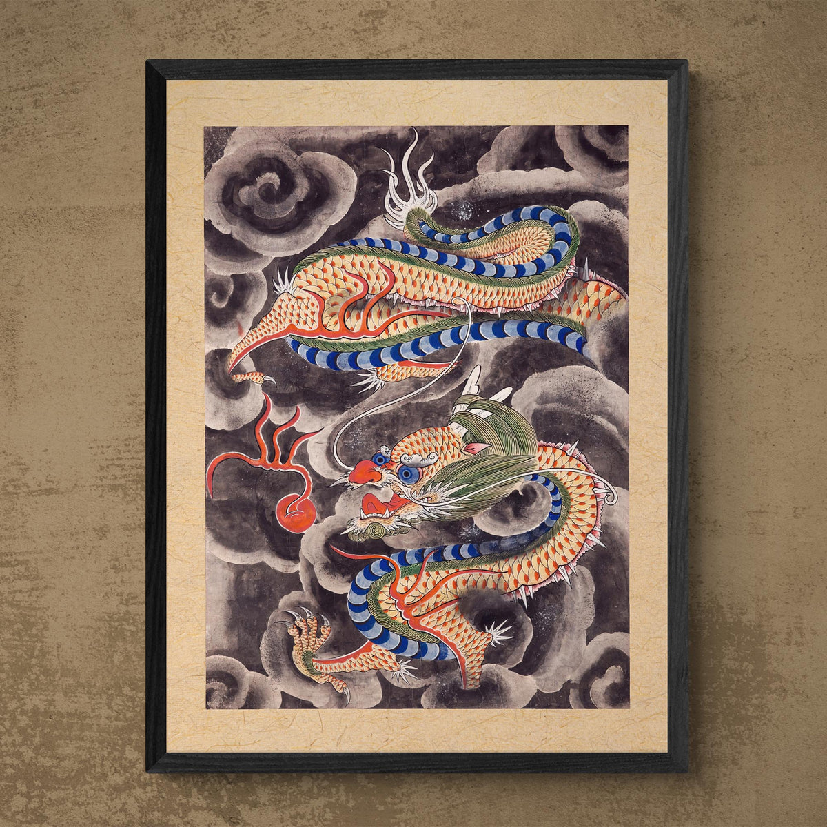 Fine art Yongwang, the Dragon King of the East Sea: Ancient Korean Mythology Folklore | Serpent Deity Fine Art Print