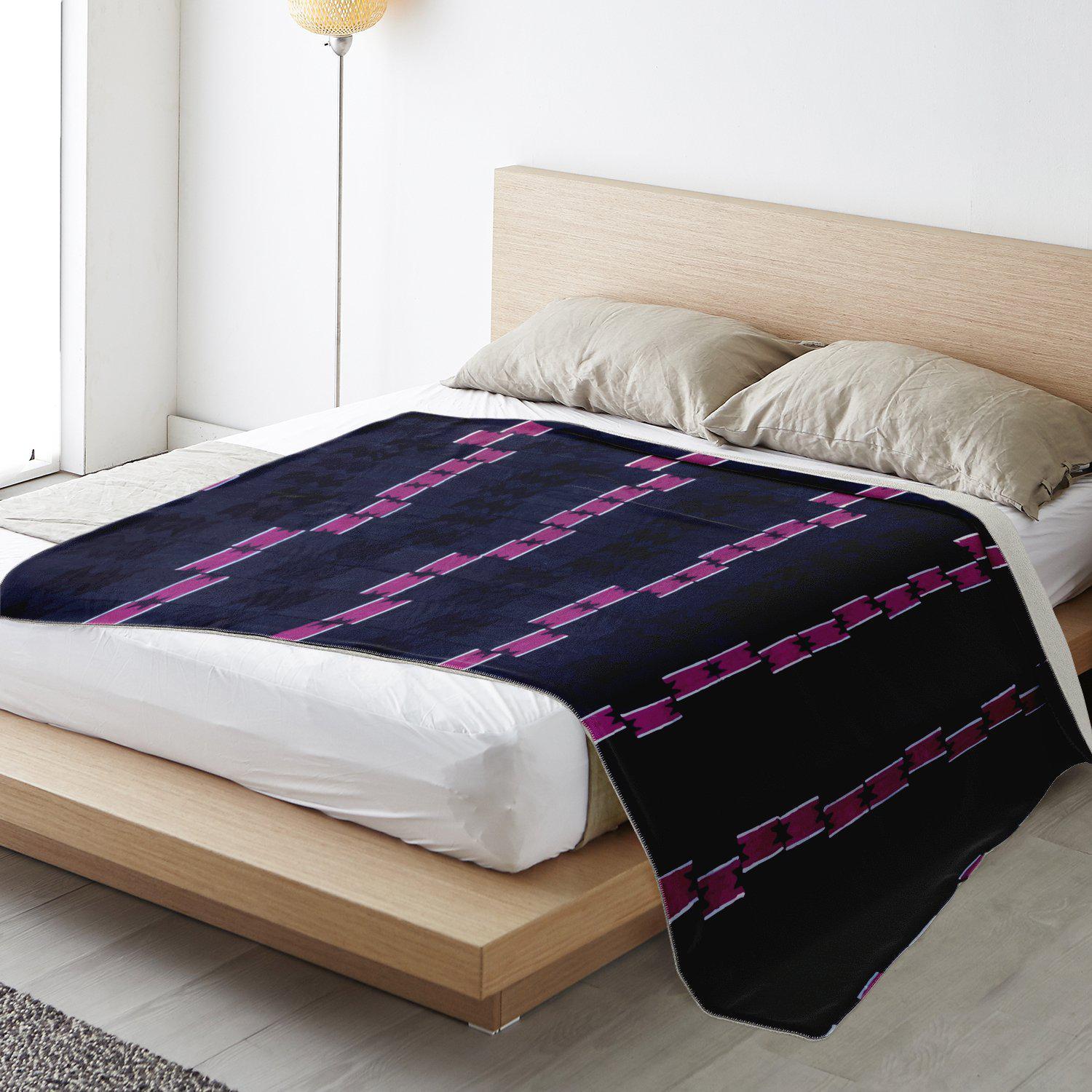 Sherpa Fleece Blanket Yoruba Tribal Design (Nigerian Blanket) | Modern, Washable Sherpa Fleece Blanket
