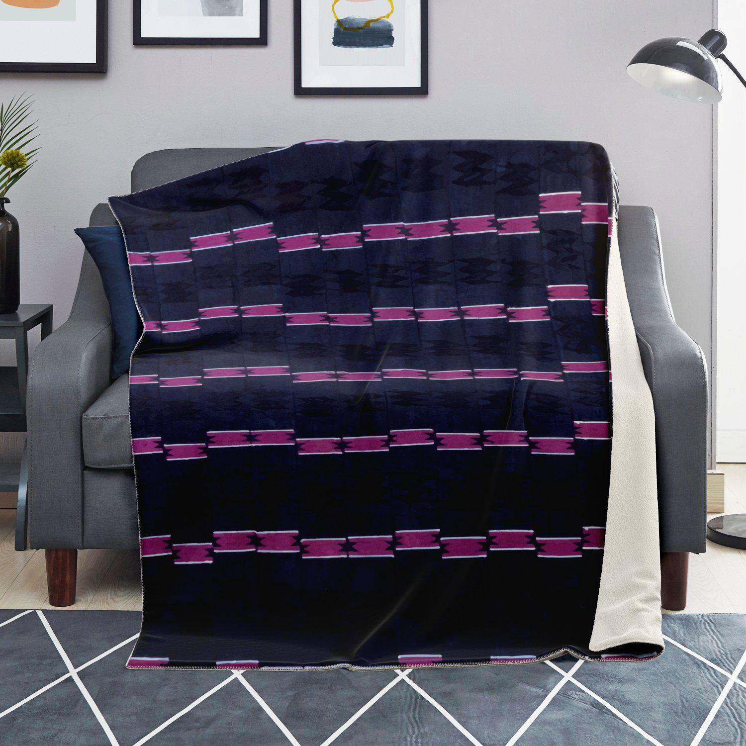 Yoruba Tribal Design (Nigerian Blanket) | Modern, Washable Sherpa Fleece Blanket