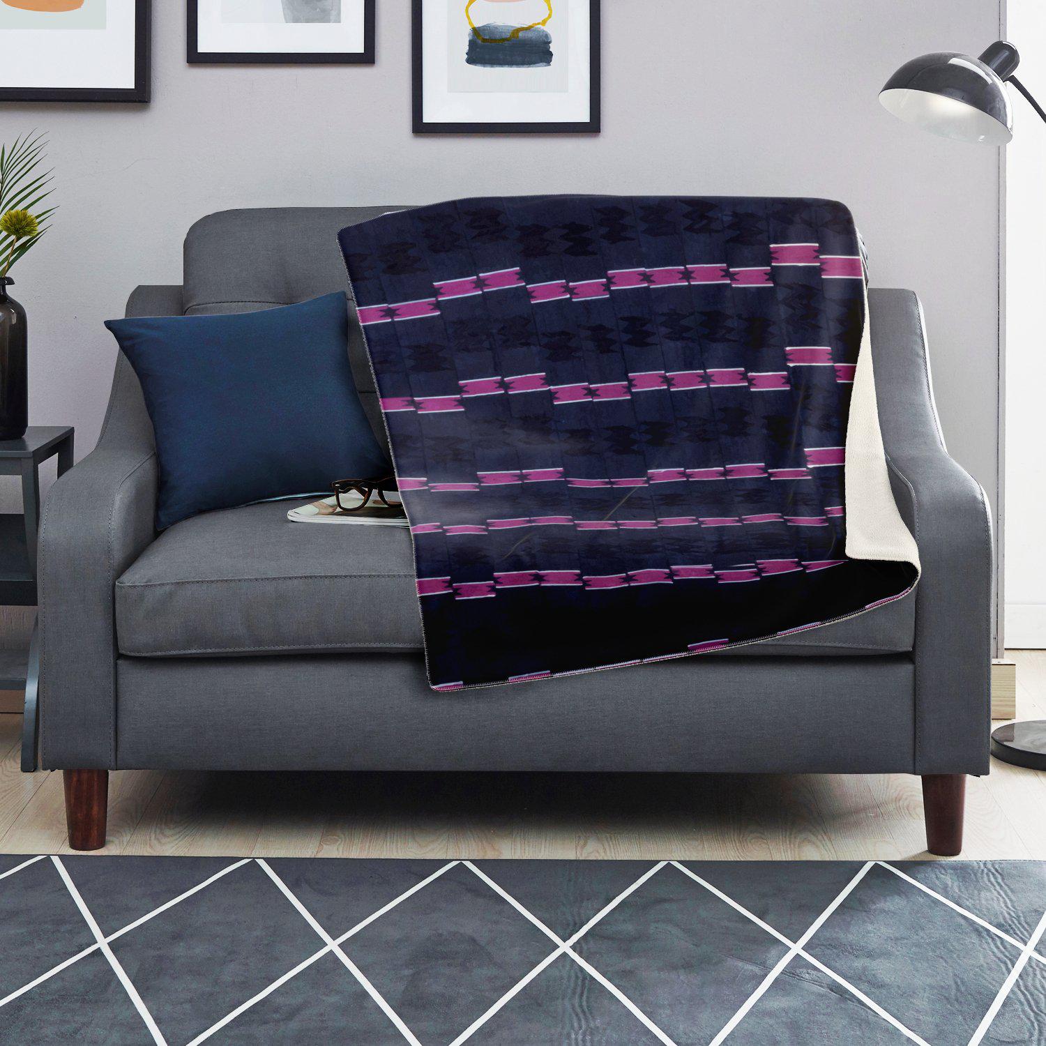 Yoruba Tribal Design (Nigerian Blanket) | Modern, Washable Sherpa Fleece Blanket