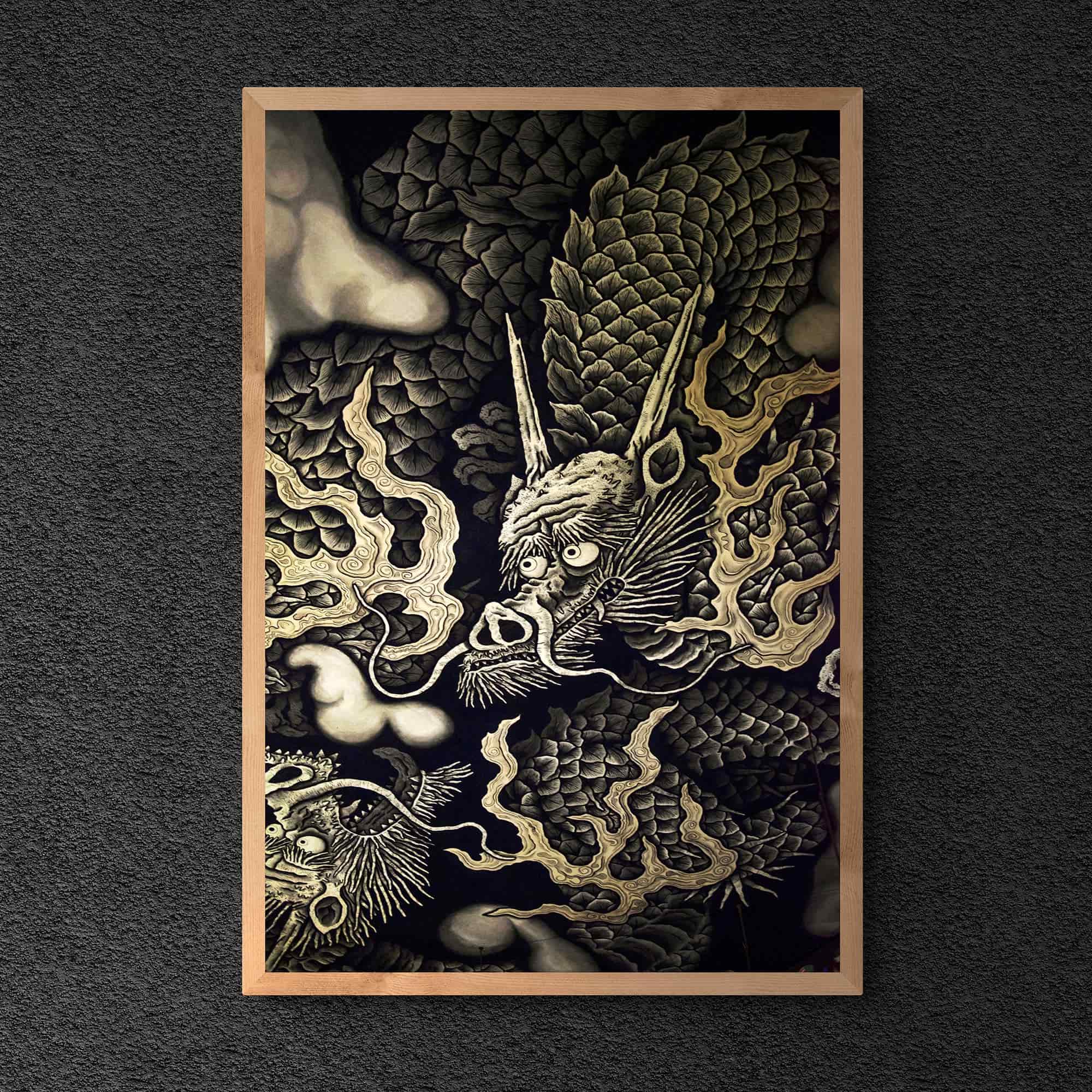 Zen Gold Dragons | Kennin-ji 1202 AD Temple Ceiling Art